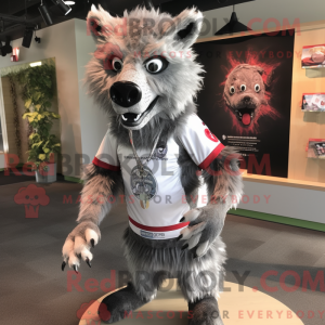 Sølv hyæne maskot kostume...