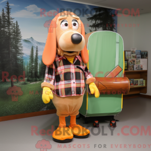 Peach Hot Dogs Maskottchen...