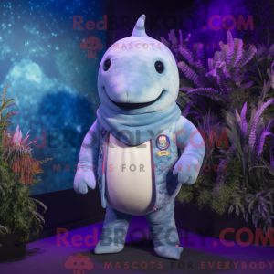 Lavendel Narhval maskot...