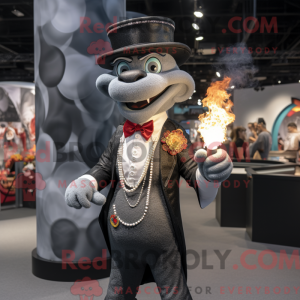Grey Fire Eater maskot...