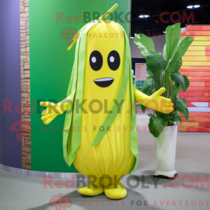 Geel Celery mascottekostuum...