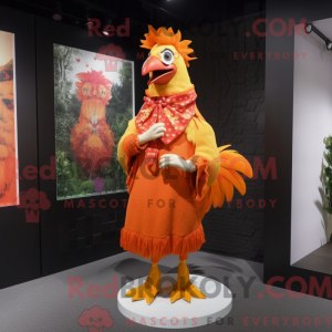 Orange hane maskot kostume...