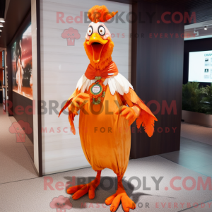 Orange hane maskot kostume...
