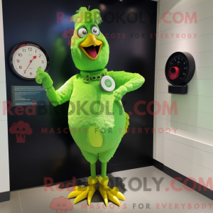 Lime Green Rooster mascot...