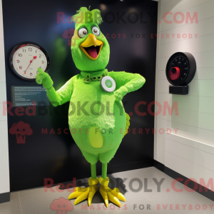 Lime Green Rooster maskot...