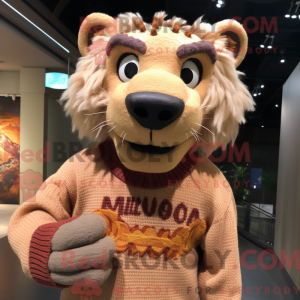 Tan Smilodon mascot costume...