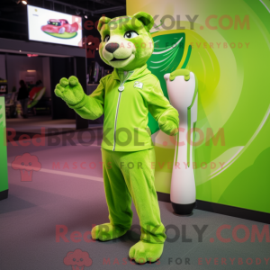 Lime Green Puma mascot...