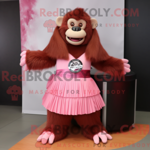 Rosa orangutang maskot...