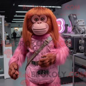 Máscara de orangotango rosa...