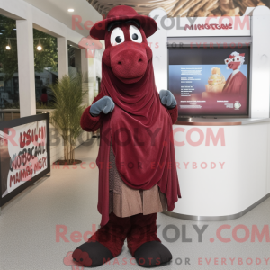 Maroon Mare maskot kostume...