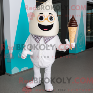 White Ice Cream Cone mascot...