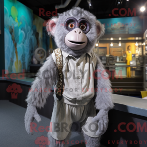 Gray Monkey maskot kostume...