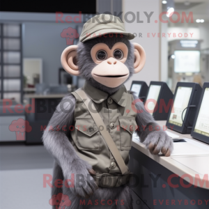 Gray Monkey maskot kostume...