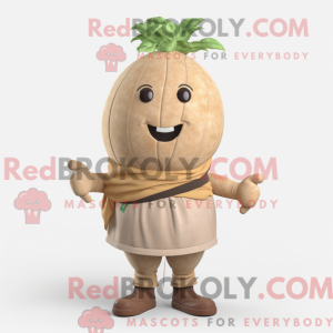 Tan Turnip-mascottekostuum...