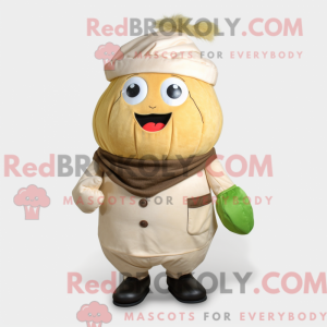 Tan Turnip mascot costume...