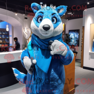 Blue Badger mascot costume...