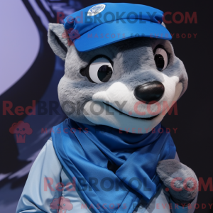 Blue Badger mascot costume...