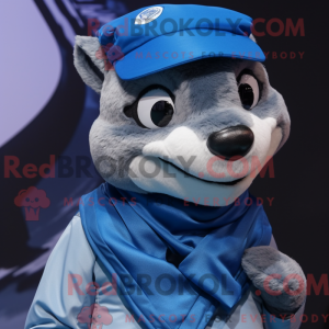 Blue Badger mascottekostuum...