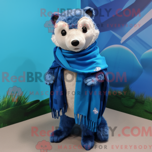 Blue Badger mascot costume...
