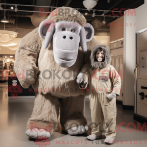 Sølv Mammoth maskot kostyme...
