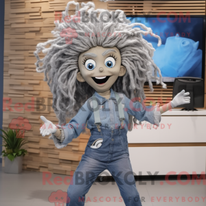 Grå Medusa maskot kostume...