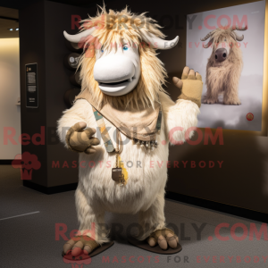 Beige Yak-mascottekostuum...