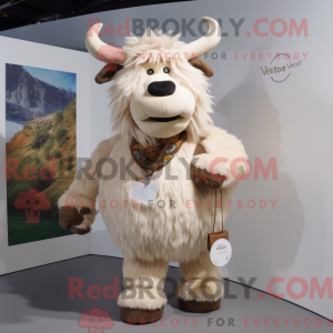 Beige Yak-mascottekostuum...