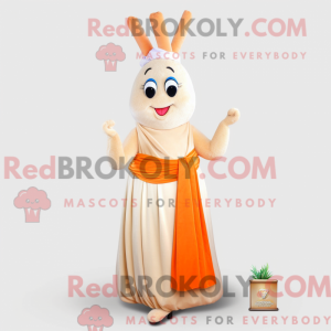 Beige Carrot mascot costume...