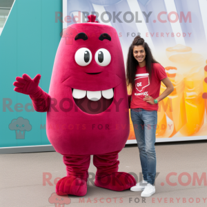 Magenta Currywurst mascot...