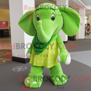Lime Green Elephant mascot...