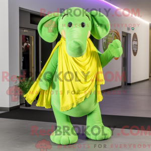 Lime grønn elefant maskot...