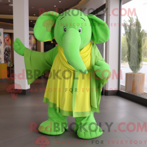 Lime grønn elefant maskot...