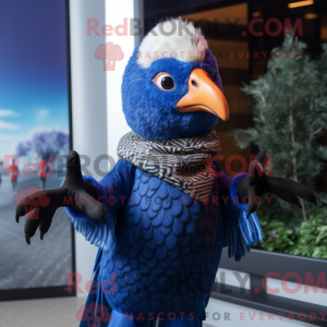 Blå Fasan maskot kostume...