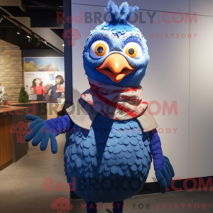 Blå Fasan maskot kostume...