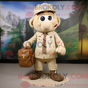 Beige Chief mascottekostuum...