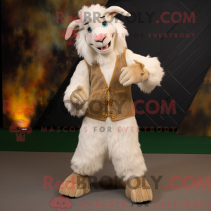 Cream Angora Goat mascot...