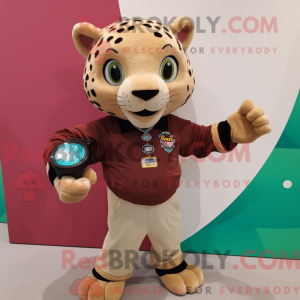 Tan Jaguar mascot costume...