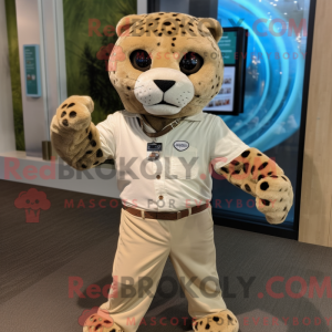 Tan Jaguar mascot costume...