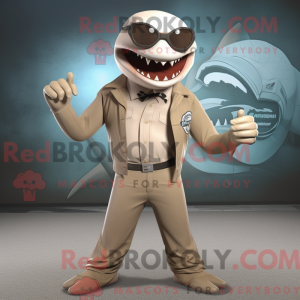 Tan Megalodon mascot...
