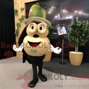 Tan Apple maskot kostume...