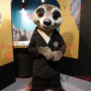 Svart Meerkat-maskotkostyme...