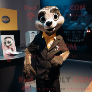 Svart Meerkat-maskotkostyme...