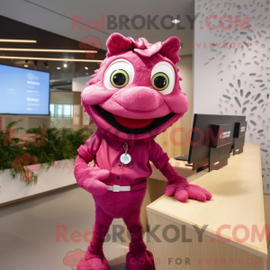 Magenta Frosch Maskottchen...
