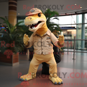 Beige Tyrannosaurus maskot...