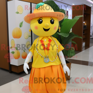 Gul grapefrugt maskot...