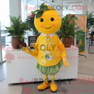 Gul grapefrugt maskot...