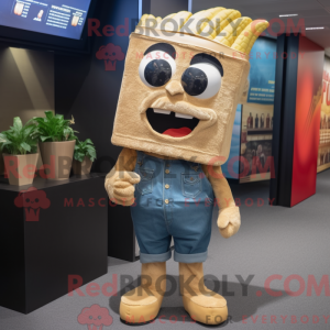 Tan Pop Corn maskot kostume...
