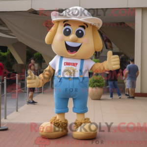 Tan Pop Corn maskot kostume...