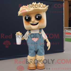 Tan Pop Corn maskot kostume...