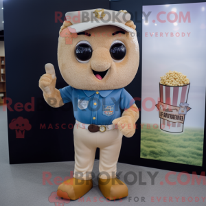 Tan Pop Corn maskot kostume...